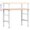 vidaXL Workbench 100x60x(73-99.5) cm Solid Wood Beech Rectangular