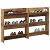 vidaXL Shoe Cabinet 2 pcs Old wood 84 x 18 x 90 cm Engineered Wood