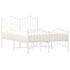 vidaXL Metal Bed Frame without Mattress with Footboard&nbsp;White 120x200cm