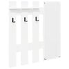 vidaXL Wall-Mounted Coat Rack Wall-Mounted White 100 x 10 x 100 cm