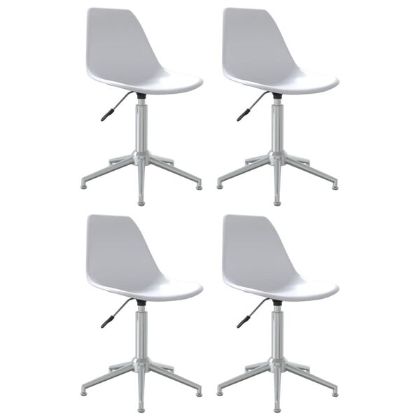 vidaXL Swivel Dining Chairs 4 pcs White PP