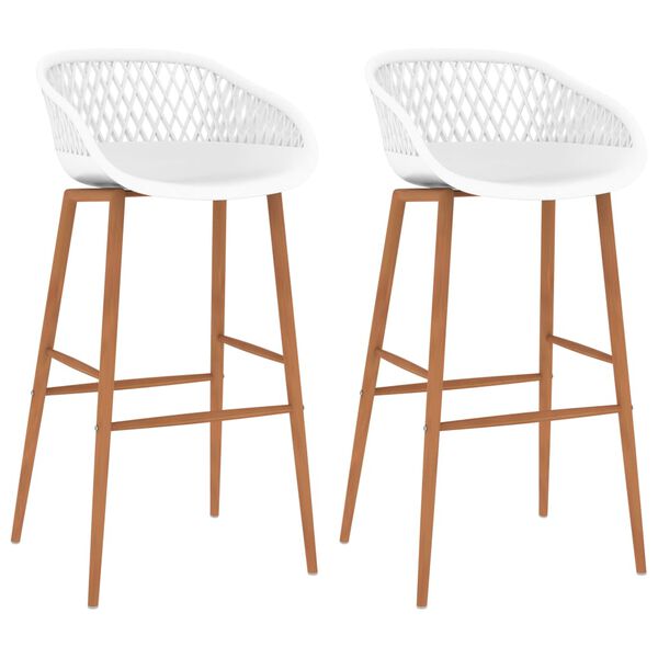 vidaXL Bar Chairs 2 pcs White