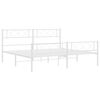 vidaXL Metal Bed Frame without Mattress with Footboard White 183x213cm