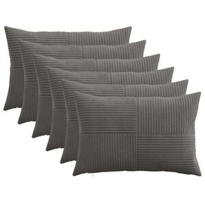 vidaXL Cushion Cover 6 pcs ALMELO Dark Grey 30 x 50 cm Corduroy