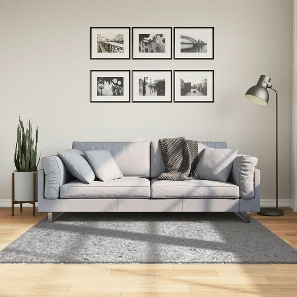 vidaXL Shaggy Rug PAMPLONA High Pile Modern Grey 160x160 cm