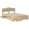vidaXL Bed Frame with Drawer Sonoma Oak 150 x 200 cm Engineered Wood