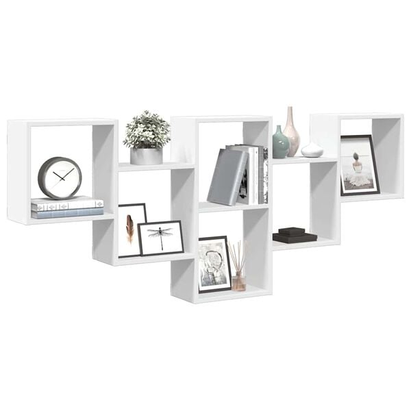 vidaXL Wall Shelf White 159x18x66 cm Engineered Wood