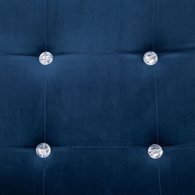 vidaXL 2-Seater Sofa with Armrests Blue Chrome and Velvet