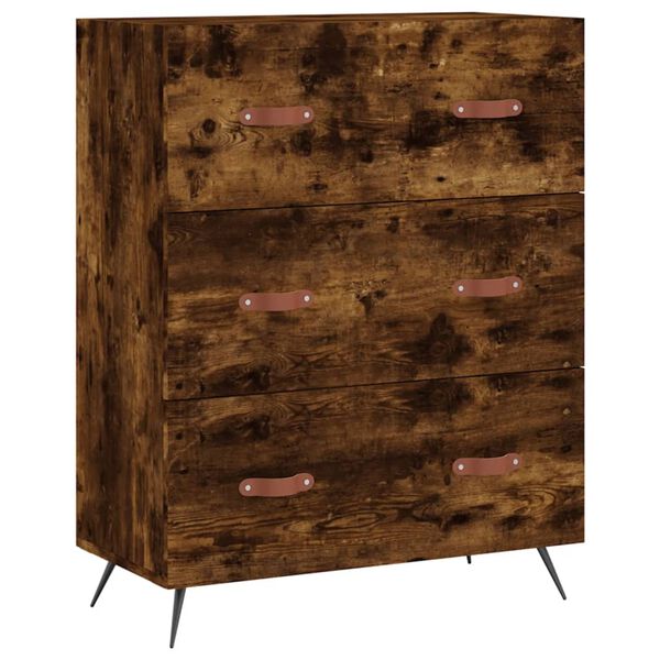 vidaXL Chest of Drawers Smoked Oak 69.5x34x90 cm Engineered Wood