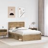 vidaXL Bed Frame Artisian Oak 135 x 190 cm Solid Pine Wood
