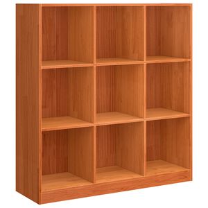 vidaXL Book Cabinet Wax Brown 104 x 33 x 110 cm Solid Pine Wood