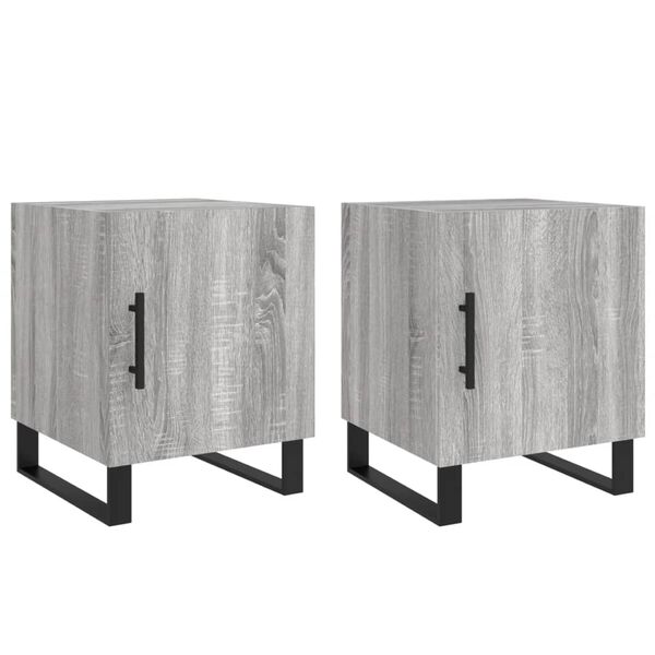vidaXL Bedside Cabinets 2 pcs Grey Sonoma 40x40x50 cm Engineered Wood