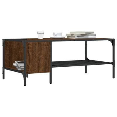 vidaXL Coffee Table with Rack Brown Oak 100x51x40 cm Engineered Wood