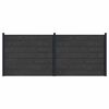 vidaXL Fence Panel 2 pcs WPC and Aluminium Black