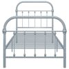 vidaXL Bed Frame without Mattress Grey Metal 100x200 cm