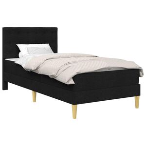 vidaXL Bed Frame with Mattress with Headboard Black 90 x 190 cm Fabric