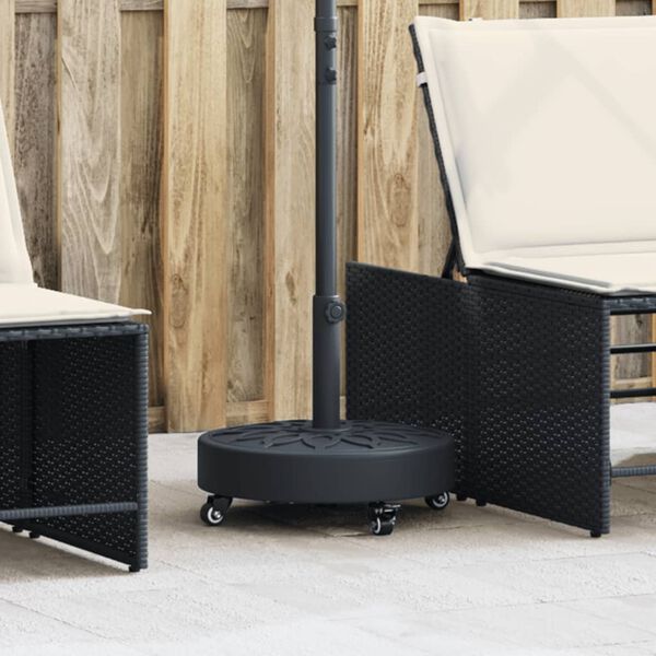 vidaXL Parasol Base with Wheels for Ø38 / 48 mm Poles 27 kg Round