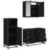 vidaXL Bathroom Furniture Set 3 pcs Black Oak Engineered Wood