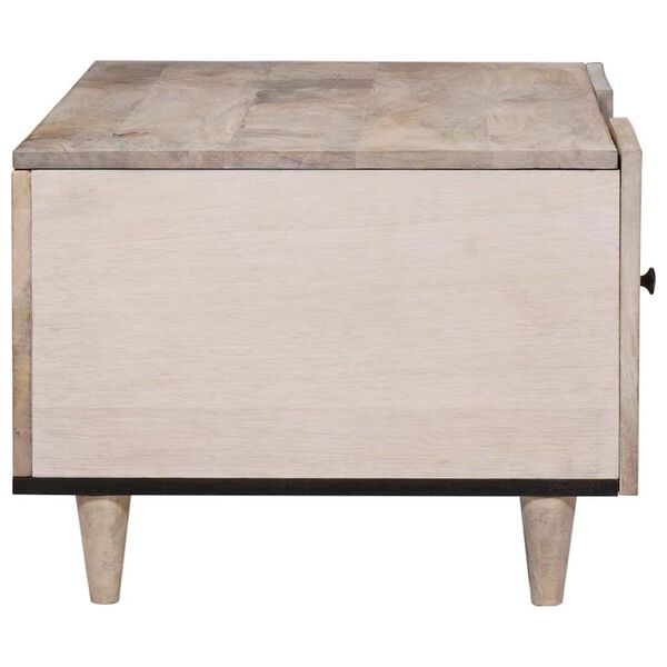 vidaXL Coffee Table with Door Beige 100 x 54 x 40 cm Solid Acacia wood