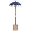 vidaXL Balinese Parasol with Base Blue 95 x 95 x 260 cm