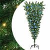 vidaXL Upside-down Artificial Pre-lit Christmas Tree with Ball Set PVC