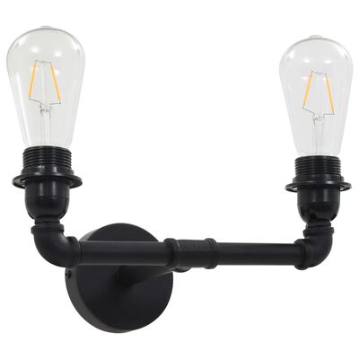 vidaXL 2-way Wall Lamp Black 2 x E27 Bulbs
