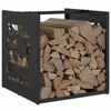 vidaXL Firewood Rack Black 40x40x40 cm Cold-rolled steel