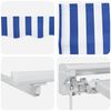 vidaXL Manual Retractable Awning Blue and White 3 x 2.5 m