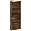 vidaXL Shoe Cabinet with Mirror 5-Layer Smoked Oak 63x17x169.5 cm