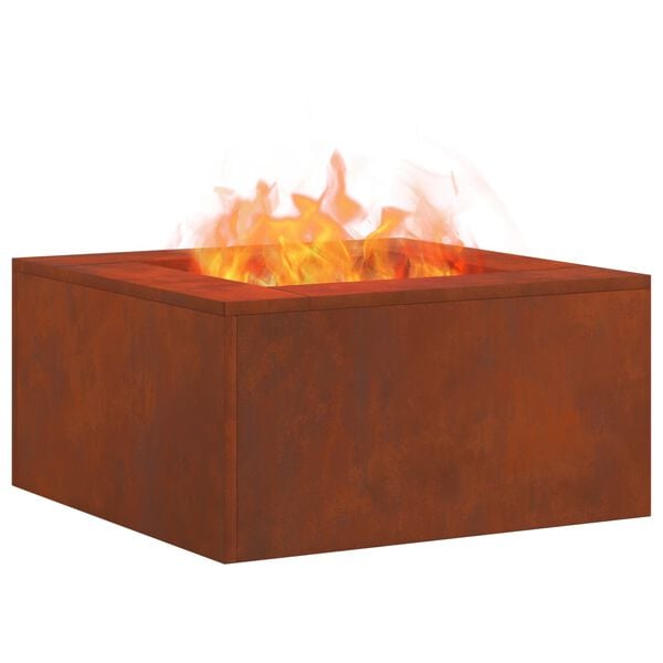 vidaXL Fire Pit Brown 60 x 60 x 30 cm Weathering Steel