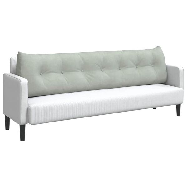 vidaXL Back Pillow Light Grey 200 x 24 x 50 cm Velvet