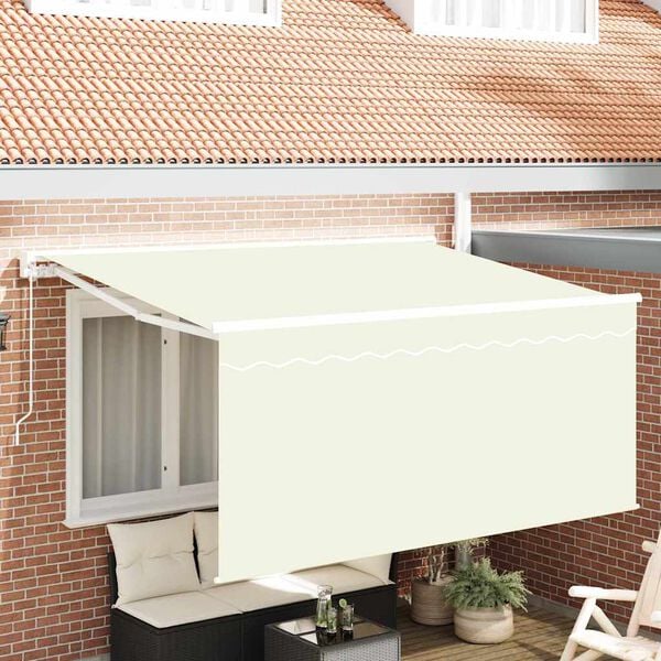 vidaXL Retractable Awning Manual Cream 300 x 200 cm Fabric
