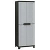 vidaXL Cabinet | Grey | Plastic | Compact | Height-Adjustable Shelves | Cabinet