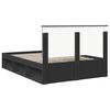 vidaXL Bed Frame with Headboard Black 140 x 200 cm Solid Pine Wood
