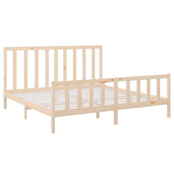 vidaXL Bed Frame without Mattress 180x200 cm Super King Solid Wood Pine