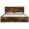 vidaXL Bed Frame Smoked Oak 200 x 200 cm Solid Pine Wood