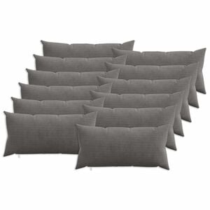 vidaXL Cushion Cover 12 pcs HEERLEN Dark Grey 40 x 80 cm Corduroy