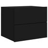 vidaXL Wall-mounted Bedside Cabinet with LED Lights Black
