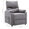 vidaXL Massage Chair Light Grey Fabric