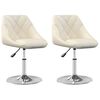 vidaXL Swivel Dining Chairs 2 pcs Cream Velvet