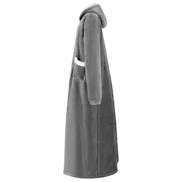 vidaXL Blanket Hoodie Dark Grey XL Fleece and Flannel