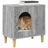 vidaXL Cat House Grey Sonoma 51 x 30 x 52 cm Engineered Wood