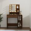 vidaXL Dressing Table with LED Brown Oak 86.5x35x136 cm