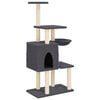 vidaXL Cat Tree with Sisal Scratching Posts Dark Grey 131 cm