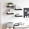 vidaXL Floating Wall Shelves 4 pcs High Gloss Black 40x23x3.8 cm MDF