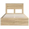 vidaXL Bed Frame with Drawer Sonoma Oak 120 x 200 cm Engineer Wood