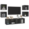 vidaXL 5 Piece TV Cabinet Set Grey Engineered Wood