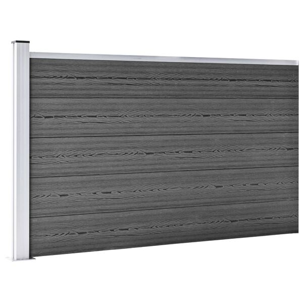 vidaXL Fence Panel Set WPC 872x105 cm Black