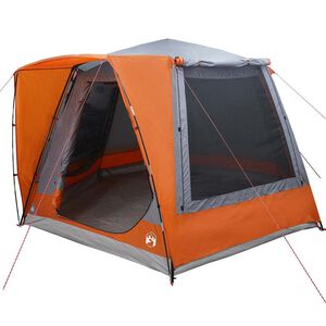 vidaXL Camping Tent Grey and orange 420 x 420 x 227 cm Polyester