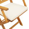vidaXL Folding Chair 2 pcs White 49 x 57.5 x 92cm Solid Acacia wood